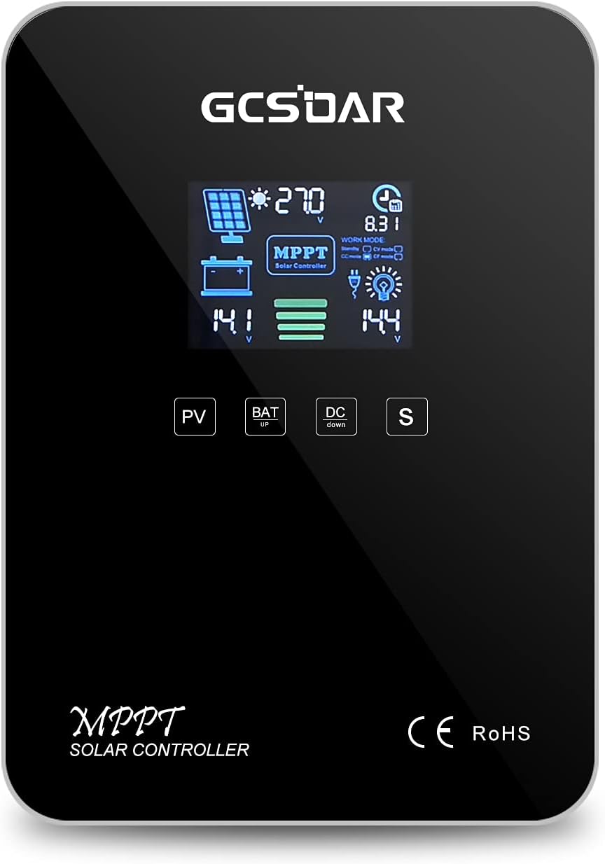 GCSOAR MPPT Solar Charge Controller 60A 12V 24V Auto 100V Max PV 780W Lead Acid