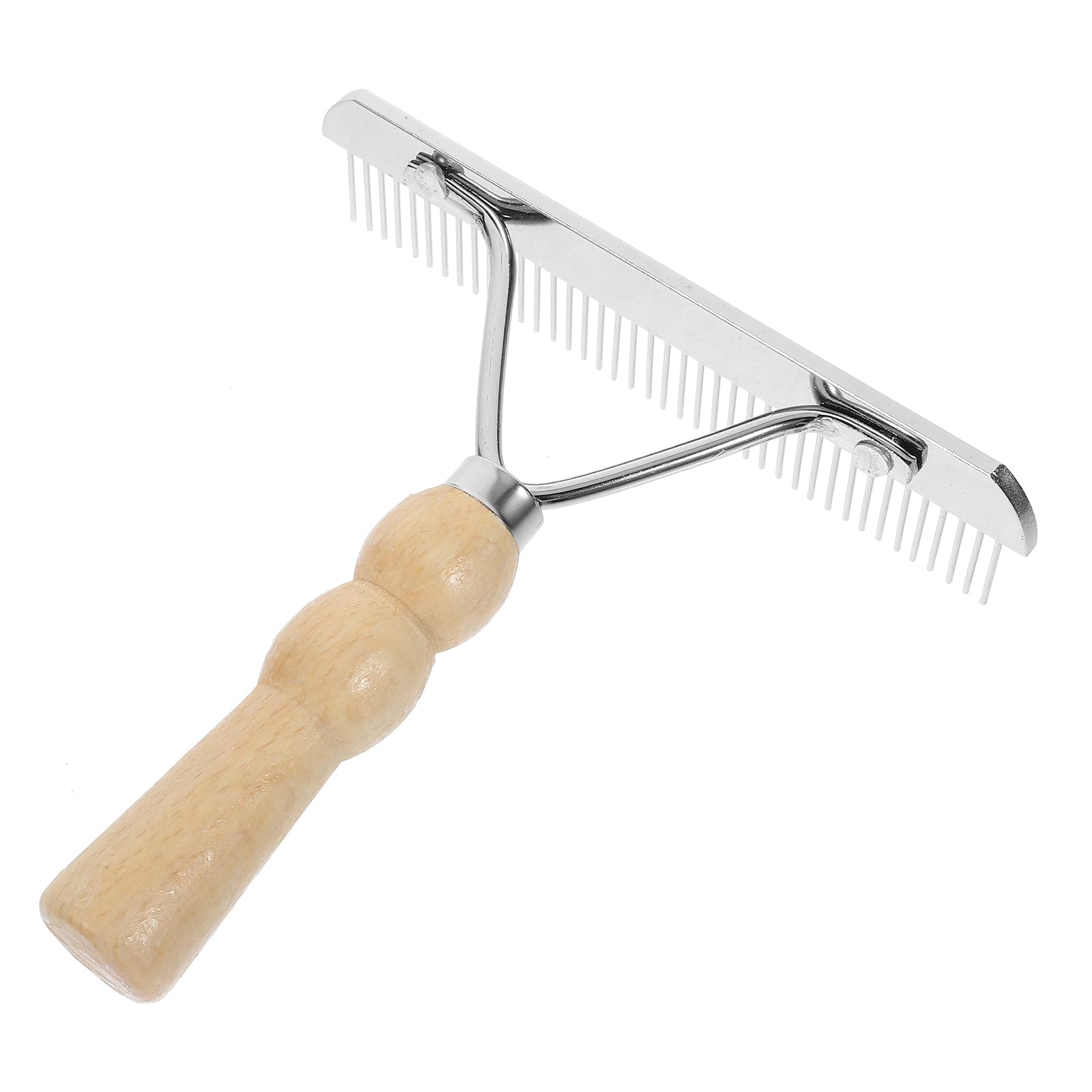 POPETPOP Wooden Handle Pet Comb Horse Hairbrush Horse Hair Comb for Removing Dirt and Tangles from Animal Coats