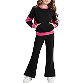 JiAmy Girls 2 Piece Tracksuit Set Long Sleeve Sweatshirt and Jogger Pants Athletic Outfit Clothing Set for Kids
