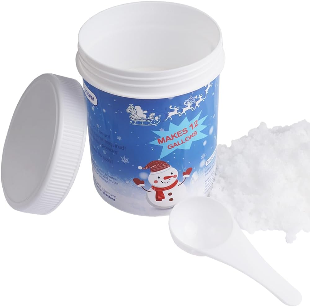 Artificial Snow - Instant Snow Powder Artificial Instant Snow 18 Ounces Fake Snow Decoration for Winter Displays, Christmas Village - Artificial Snow for Holiday Décor, Flocked Christmas Trees Snowflakes