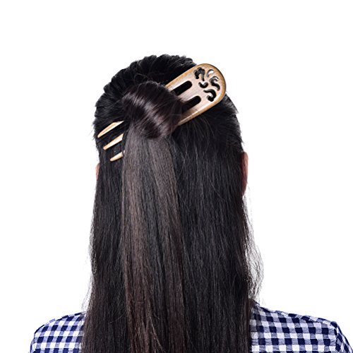 1 Pcs Handmade Carved Wood 3-Prong Hair Fork Vintage Style Hair Stick Wooden Hairpin by Team-Management
