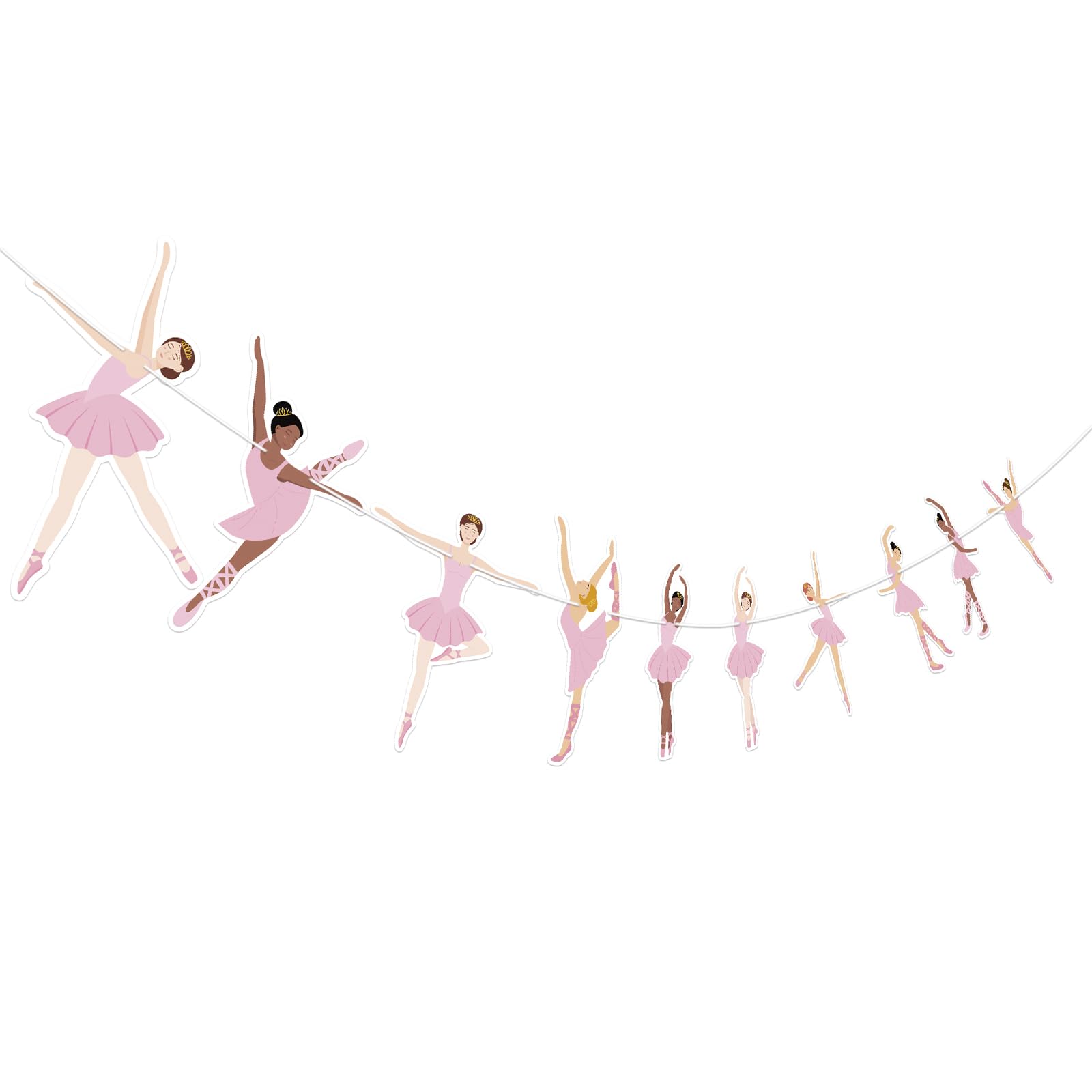 Ballerina Dancer Banner Ballet Girls Birthday Decor Ballet Dancing Hanging Garland Sign Pink Ballerina Party Garlands Decor for Girls Women Birthday Wedding Baby Shower Ballerinas Theme Party Supply