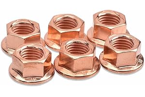 IAG Performance M10 Copper Exhaust Nuts (Pack of 6) fits Subaru EJ20, EJ25, and FA20 applications