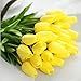 StillCool Artificial Flowers 12pcs/Bag Mini Tulip Fake Flowers Great for Wedding Party Home Room Decor (Yellow)