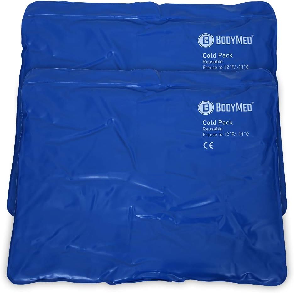 BodyMed Blue Vinyl Cold Packs – Reusable Flexible Ice Pack for Injuries – Cold Gel Pack – Standard Size, 14 in. x 12 in., 2 Pack