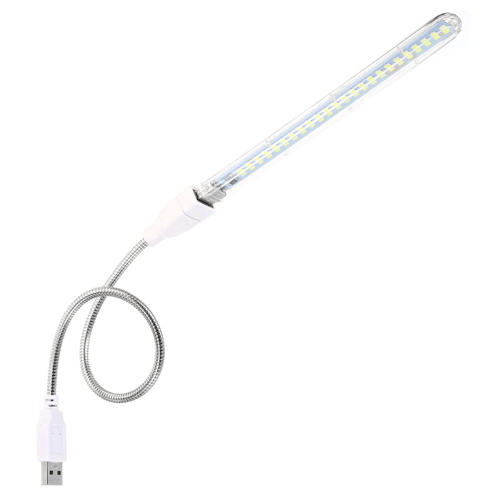 PATIKIL USB Night Light, 6W 24 Lamp Beads LED Light Stick with 35cm Male to Female Flexible Gooseneck Cable for Indoor Outdoor, White