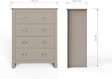 GFW Lancaster 3 Piece Bedroom Set Grey Bedside Cabinet Chest Of Drawers Wardrobe view 9