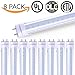 Sunco T8 LED 4FT Tube Light Bulbs Ballast Bypass Fluorescent Replacement, 5000K Daylight, 18W, Clear Cover, Retrofit, Single Ended Power (SEP), Commercial Grade – UL 8 Pack.