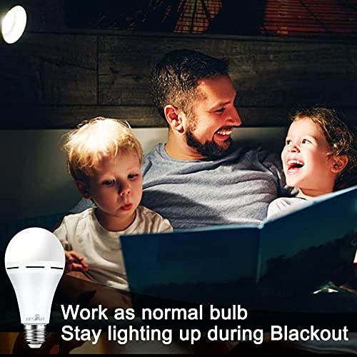 BESLAM Rechargeable Emergency LED Bulb with Battery Backup, Self