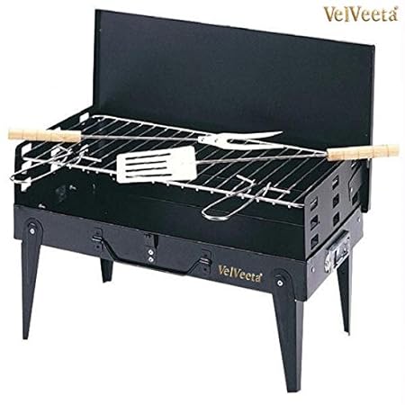Velveeta Outdoor Folding Picnic Camping Barbecue Grill Portable Camping Picnic Patio Garden Stainless Steel Charcoal Furnace BBQ Grills Stove