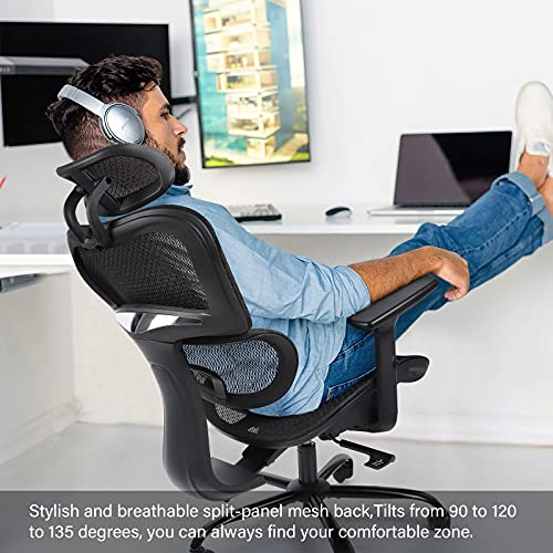 Rottnen ErgoRo Ergonomic Office ChairRolling Desk Chair with 3D