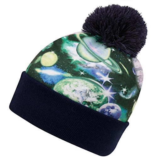 E-Flag Pom Pom Beanie Glaxy Print (Blue)