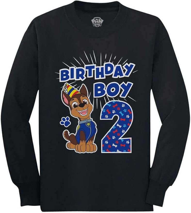 Official Paw Patrol Chase Boys 2nd Birthday Toddler Kids Long Sleeve TShirt Amazon.ca