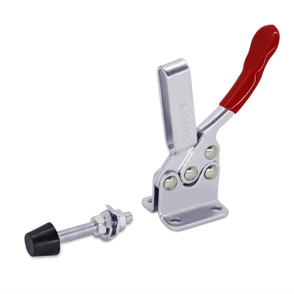 5 pack Hold Down Toggle Clamps Latch Antislip Red 201B Hand Tool 200Lbs Holding Capacity Antislip Horizontal Quick Release Heavy Duty Toggle Clamp Tool (201B)