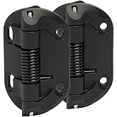 Safetech Hardware Self Closing Gate Hinges, Fixed Tension Pool &amp; Outdoor Hinges Regular Duty Spring Gate Hinges for Any Square Post Metal, Wood &amp; Aluminum Fencing Gates up to 33lbs (SHF-90L Black)