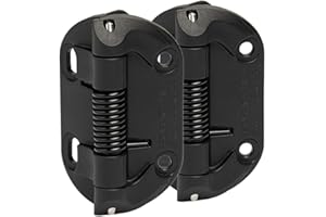 Safetech Hardware Self Closing Gate Hinges | Self-Aligning Spring Hinges | Fixed Tension | Pool Safety Hinge | Square Post, Aluminum & Vinyl/PVC Gates | Swing Close 35 lb SHF-90L – Black