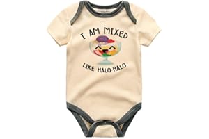I am Mixed Like Halo Halo Funny Design Filipino Baby Bodysuit Cotton Unisex Infant Clothes Short sleeve One Piece for Boys vê