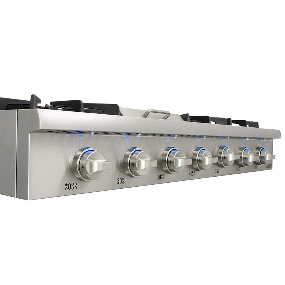 Stainless Steel HRT3618U Thor kitchen ProStyle Gas Rangetop with 6 Sealed Burners 36 Inch LP