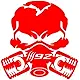 UR Impressions IOrn Claw Marks 392 Piston Gas Mask Skull Decal Vinyl Sticker Graphics for Cars Trucks SUV Vans Walls Windows Laptop|Intense Orange|5.5 Inch|UR688-IO