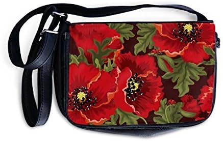 Shoulder Bag Sling Bag Handbag Purse With Adjustable Strap - Red Poppies