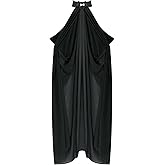 FiwoXam Women Solid Wedding Chiffon Cape Bridal Veil Cloak Halter Long Cape Party Costume