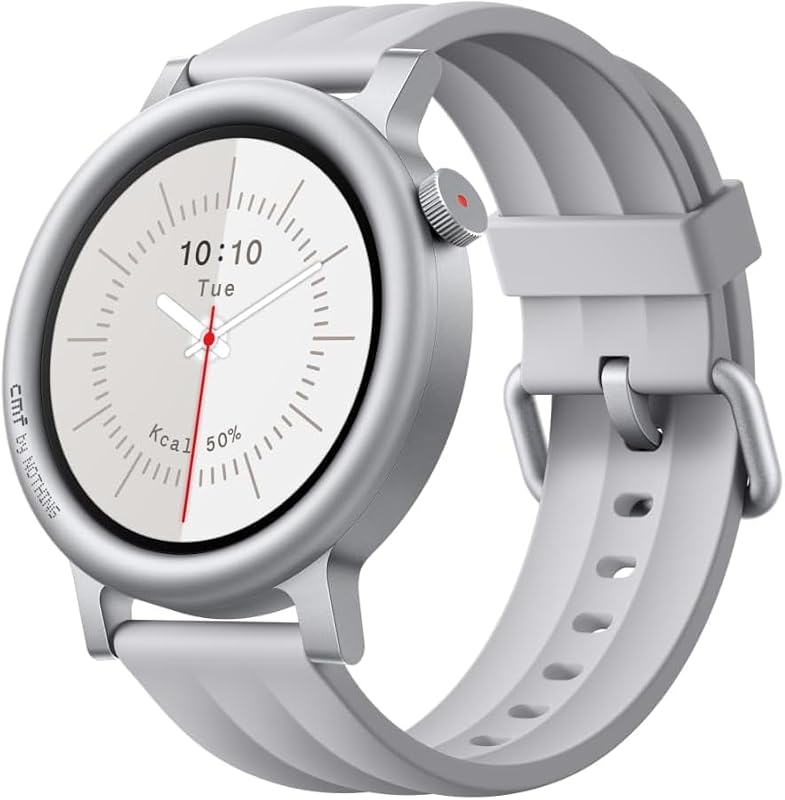 CMF Watch 3 Pro – Smartwatch 1,43" AMOLED, 13 Tage Akku, Dual-GPS, Bluetooth-Anrufe mit KI-Rauschunterdrückung, Herzfrequenz & Schlaftracking – Hellgrau