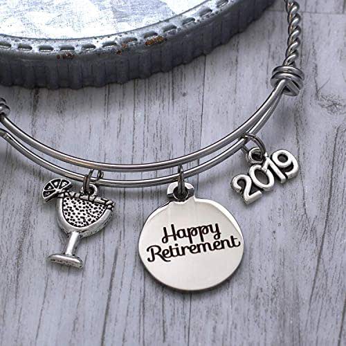 Happy Retirement Bracelet with Choice of Charms and Bangle