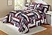 Caledonia Burgundy Floral Patchwork Quilted Medium-Weight Bedspread, King
