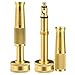 Homdox 2 Twist Hose Nozzles Sprayer Solid Brass Adjustable Hand Sprayer Heavy Duty High Pressure Sweeper Nozzle Outdoor Cleaning Tools Leak-Free with 6 Free Rubber Washers - Safe for Organic Gardens