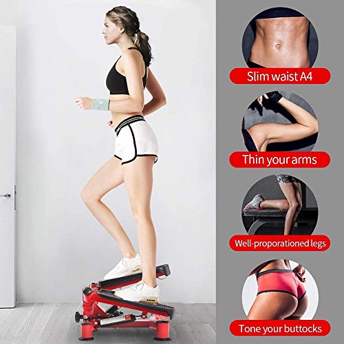 KENL-Fitness-Mini-Stepper-Step-Trainer-Equipment-Household-Gym-Hydraulic-Mute-Stepper-with-Resistance-Bands-Mini-Stepper-Fitness-Cardio-Exercise-Trainerwith-LCD-Monitor-and-Resistance-Bands
