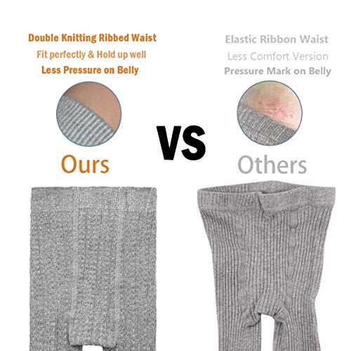 NovForth Baby Boys Girls Tights Toddler Seamless Leggings for Baby Girls Cable Knit Cotton Pants Stockings - Thumbnail 3