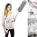 HEOATH 4PCS High Reach Dusting Kit with Extension Pole(30-100 inch), Microfiber Feather Dusters, Cobweb Brush, Ceiling Fan Duster, Non-Scratch, Bendable, Washable, Thicker Pole (Dark Gray)