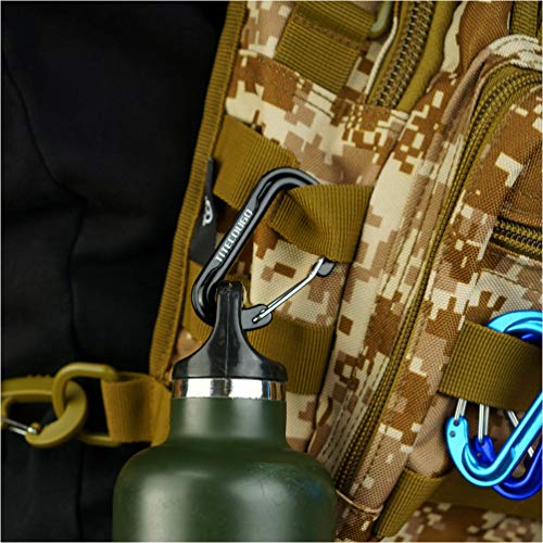 TITECOUGO 6cm D Shape Carabiner Clip Hook D-Ring Key Chain Nonlocking Durable Keychain Mini Carabiners 60mm Small dd Keyring Chains Ring Climbing Lighter Outdoor for Men and Women Sky Blue 2 PCS