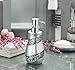Creative Scents Silver Mosaic Liquid Soap Dispenser for Bathroom - Decorative Lotion Dispenser - Bling Countertop Soap Dispenser for Liquid Soap and Lotion with Durable Metal Pump (Silver-Gray)