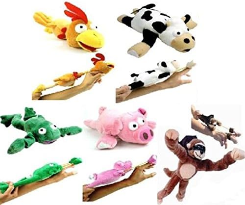 ✨ 5pc Set of Slingshot Flingshot Flying Animals with Sound 🐒 Monkey 🐷 Pig 🐔 Chicken 🐮 Cow 🐸 Frog