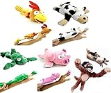 ✨ 5pc Set of Slingshot Flingshot Flying Animals with Sound  Monkey  Pig  Chicken  Cow  Frog