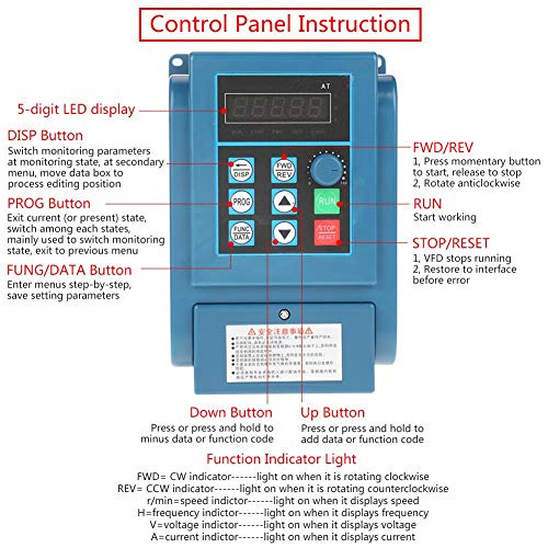 Adjustable-Frequency Drive, 1pc 380VAC 6A Variable Frequency Drive VFD Speed Controller for 3-Phase 2.2kW AC Motor Equipment VFD - Thumbnail 6