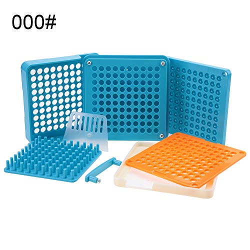 Salmue Capsule Filling Manual Machine, 100 Holes Empty Capsule Filler with Powder Spreader Plates Capsules Filling Tool Capsules Connection The Capsule Machine(000#)