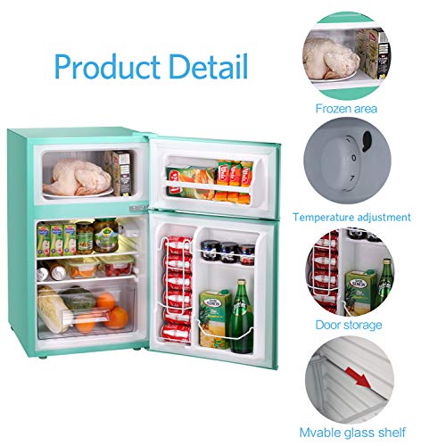 Bossin 3.2 CU. FT Compact Refrigerator 2 Door MIni Fridge Chiller and