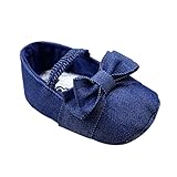 Weixinbuy Toddler Baby Girls Denim Bowknot Soft Sole Princess Crib Shoes