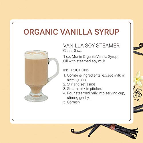 Monin Organic Vanilla Syrup, Naturally Smooth Sweetness, Great for Coffee, Shakes, and