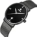 Tamlee Men Black Plated Slim Case Stainless Steel Waterproof