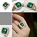 Yoursfs Green Crystal Rings for Women 18K Rose Gold Plated Cocktail Jewelry Sparkle CZ Rings for Wedding