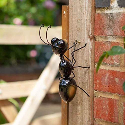 Garden Mile Hanging Garden Ornaments Outdoor Metal Wall Art Ant Ornament Wall Clinger Weatherproof Hanger Decoration Insect Sculpture Wall Art For Garden Ideal For Fences Walls Sheds Etc