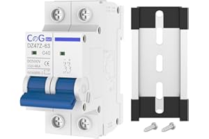DC Miniature Circuit Breaker, CGELE 2 Pole 40 Amp 500V DC Disconnect Switch for Solar PV Systems Thermal Magnetic Trip Din Rail Mount