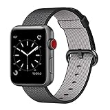 Smart Watch Band, Uitee Woven Nylon Band for Apple Watch 38mm Series 1 & 2, Uniquely and Artistically Designed Replacement Strap for iWatch, Best Comfortably Light With Fabric-Like Feel (Black)