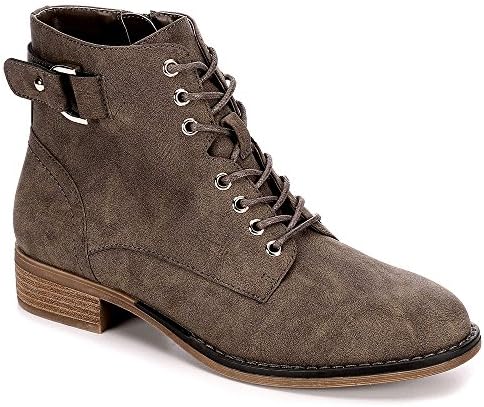 XAPPEAL Womens Laya Low Heel Lace Up Ankle Boot Shoes, Stone, US 10