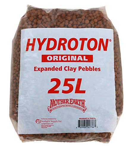 Mother Earth HGC714114 Hydroton Original Expanded Clay Pebbles, 25 Liter, Terra Cotta