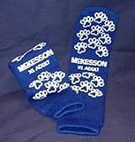 McKesson Terries Above the Ankle Single-Imprint Adult Slipper Socks, Royal Blue, X-Large
