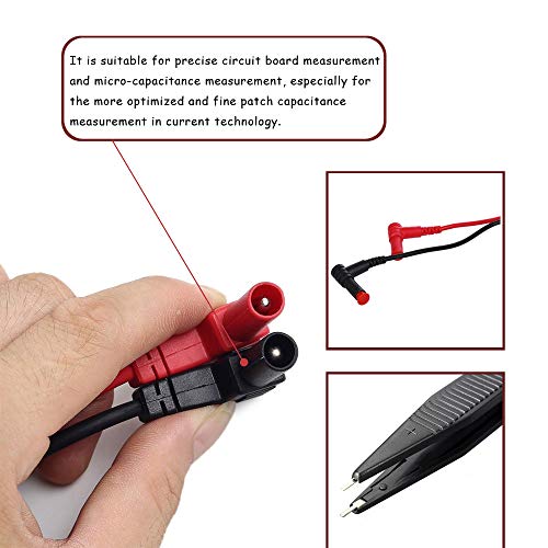 Comidox 2PCS SMD LCR Chip Test Clip Capacitance Inductor Resistance Test Clip Meter Lead Probe Multimeter Tweezer - Thumbnail 2